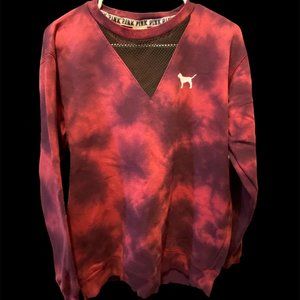 VS Pink Tie Dye Oversized Crewneck